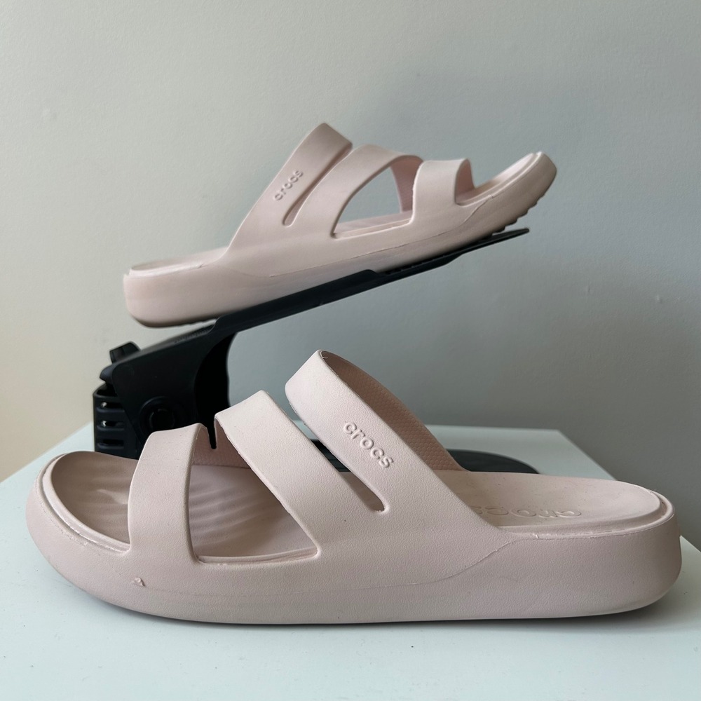 Crocs Getaway Sandals Strappy Slide Size 8 Pink Casual Comfort Summer Beach